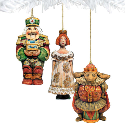Nutcracker Wooden Ornaments Set of 3 by G. DeBrekht - Christmas Decor - 8100010S3-1
