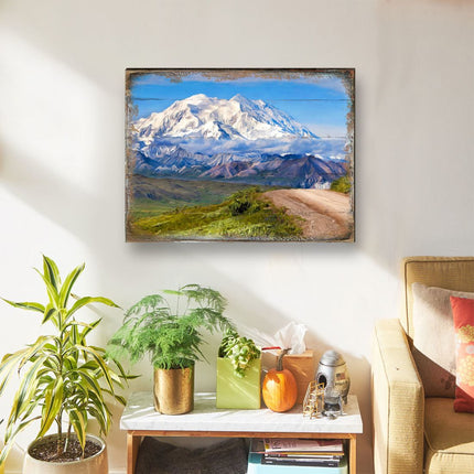 Mountain View Art Wooden Wall Art by Nature Wonders - Nature Wildlife Decor  - 95242B-2
