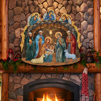 Orthodox Nativity Scene Holiday Door Decor by G. Debrekht - Nativity Holiday Decor - 8652762H-3