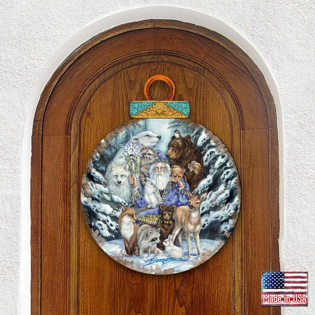 Gather in Peace Father Winter Animals Wall Hanger by J. Bergsma - Christmas Decor - 8591968H-JB-0