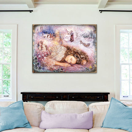 Winter Dream Fantasy Wooden Wall Art by Josephine Wall - Fantasy Decor - 852147-JW-0