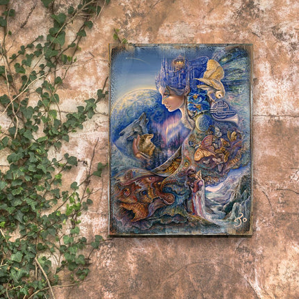 Once in a Blue Moon Fantasy Wooden Wall Art by Josephine Wall - Fantasy Decor - 852122-JW-2