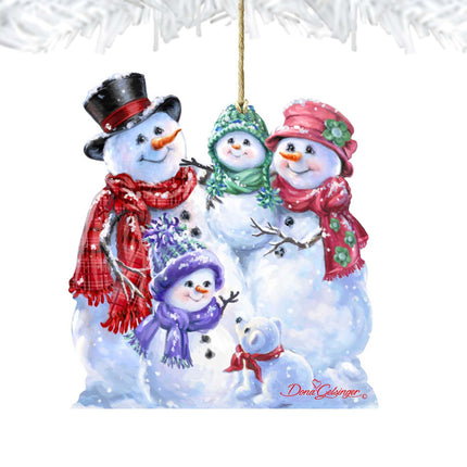 Snowflake Family Wooden Ornaments by Gelsinger - Nativity Holiday Decor - 8161018-1540-4