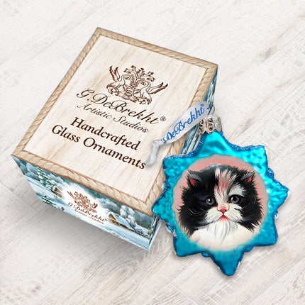 Calico Girl Mercury Glass Ornament by G. DeBrekht - Pets Dog and Cats Decor - 774020-2