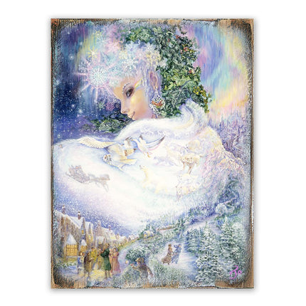 Snow Queen Fantasy Wooden Wall Art by Josephine Wall - Fantasy Decor - 852143-JW-1