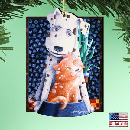 Friendship Wooden Ornaments Pets by Laura Seeley - Pets Dog and Cats Decor - 8511012-LS-1