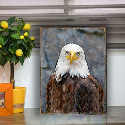 Eagle Portrait Art Wooden Wall Art by Nature Wonders - Nature Wildlife Decor  - 95296B-3