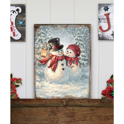 Snow Much in Love Art Wooden Wall Art by D. Gelsinger - Christmas Santa Snowman Decor - 95603B-1708-2