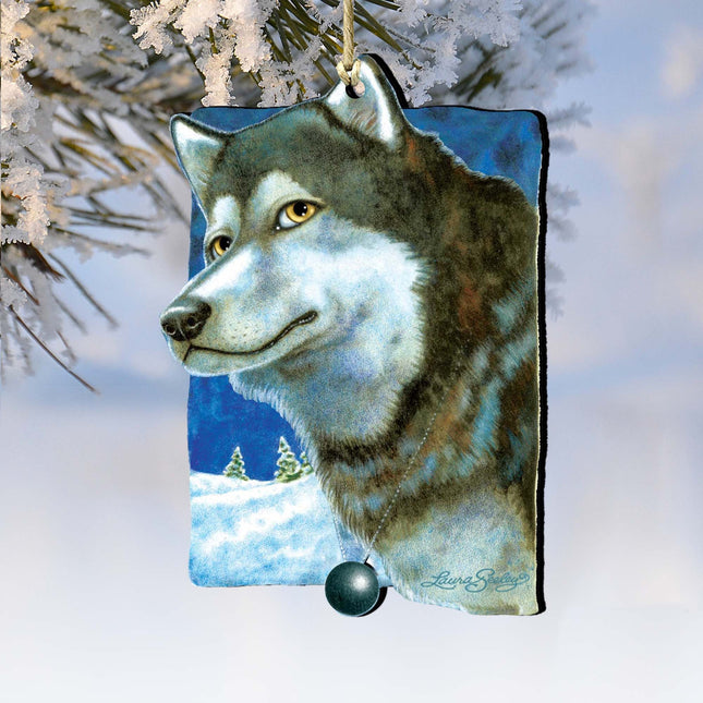 Snow Tracks Wooden Ornaments Pets by Laura Seeley - Pets Dog and Cats Decor - 8511014-LS-0