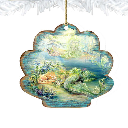 Dreams of Atlantis Wooden Ornaments by Josephine Wall - Coastal Sea-Life Decor - 8472102-JW-3