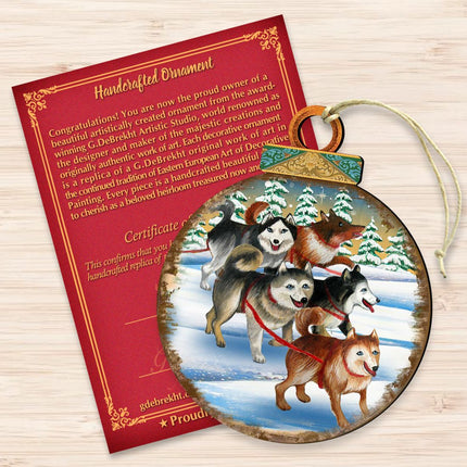 Husky Ball Wooden Ornaments by G. DeBrekht - Christmas Decor - 8025378-3
