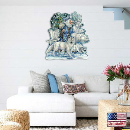 Cool Winds Father Winter Animals Wall Art by J. Bergsma - Wildlife Holiday Decor - 8591862W-JB-3