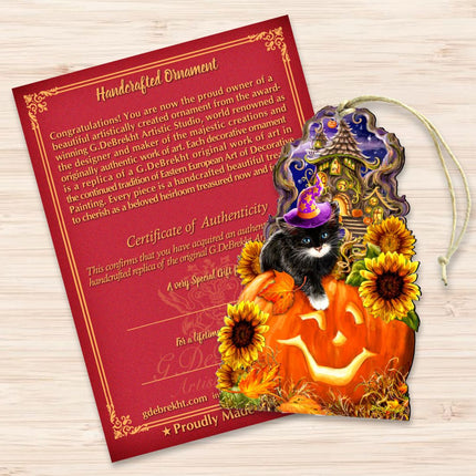 Halloween Kitten Wooden Ornaments by Gelsinger - Thanksgiving Halloween Decor - 8461066-DG-2