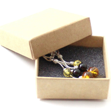 Baltic Amber Long Coloured Drop Earrings-1