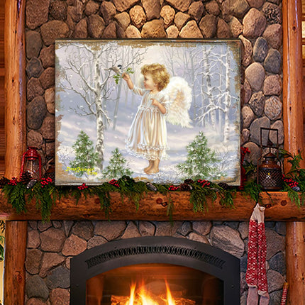 Little Winter Blessings Wooden Wall Art by D. Gelsinger - Nativity Holiday Decor - 95658B-1427-0