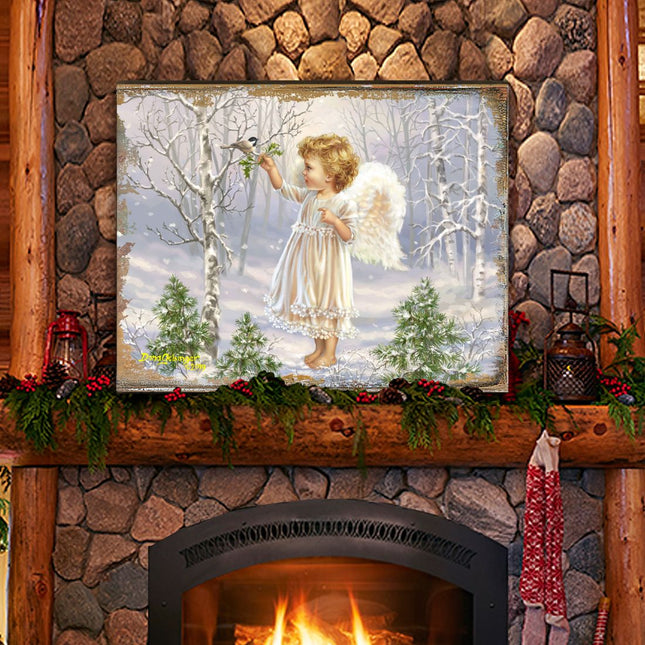 Little Winter Blessings Wooden Wall Art by D. Gelsinger - Nativity Holiday Decor - 95658B-1427-0