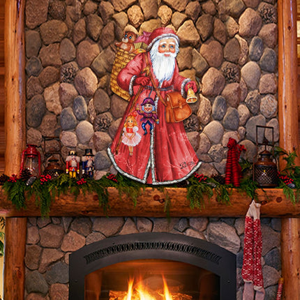 Saint Nick Christmas Door Decor by G. DeBrekht - Christmas Santa Snowman Decor - 8124120H-1
