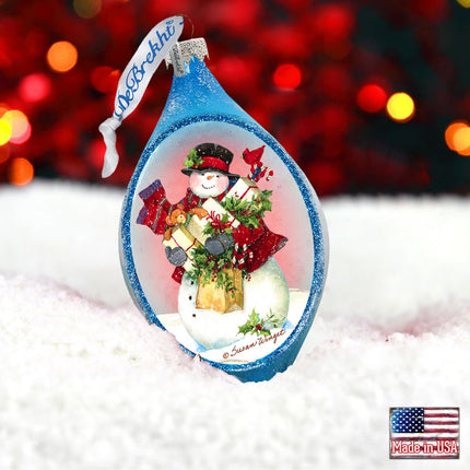 Gift of Snowman Glass Ornament by Susan Winget - Christmas Santa Snowman Decor - 757-201-SW-1