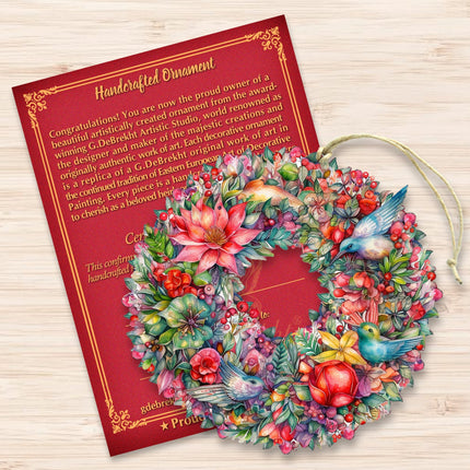 Summer Blooms Wreath Wooden Ornaments by G. Debrekht Christmas Decor - 8611072-4