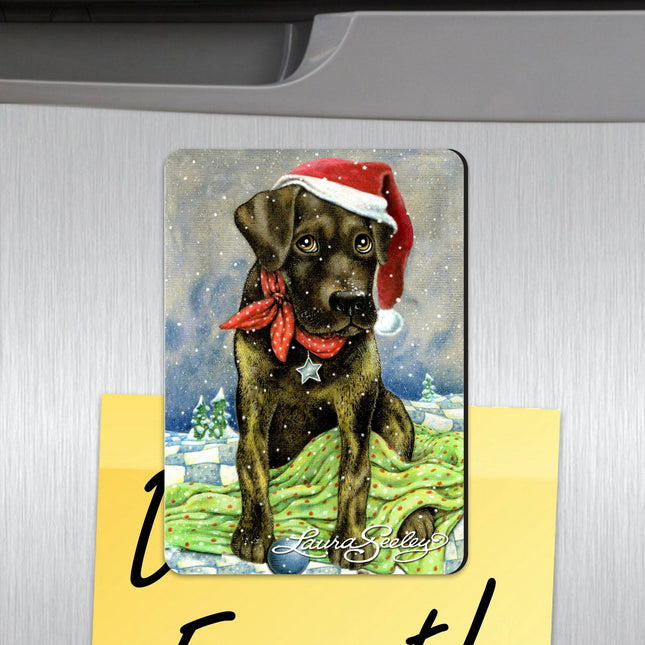 Flurries Fetch and Fun Santa Dog Wooden Refrigerator Magnets Set of 3-0