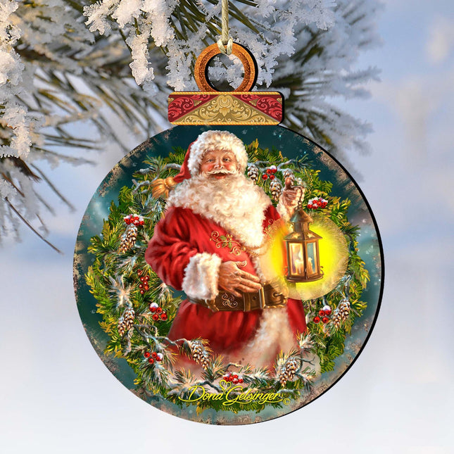 Enchanted Christmas Wreath Wooden Ornaments by Gelsinger - Christmas Santa Snowman Decor - 8021051-1003-0
