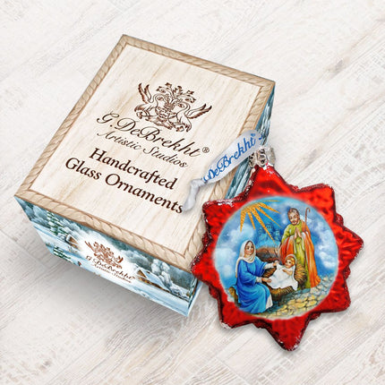 Nativity Snowflake Mercury Glass Ornament by G. DeBrekht - Nativity Holiday Decor - 772018-2