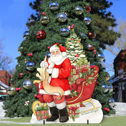 Christmas Wish List Outdoor Yard Sign by Susan Winget - Christmas Santa Snowman Decor - 8471101F-SW-1