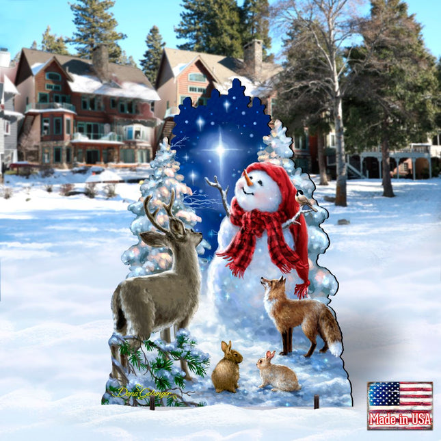 Heaven Wildlife Snowman Frosty Friends Outdoor by D. Gelsinger - Christmas Decor - 8461049F-1801-0