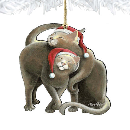 Star Crossed Santa Cat Wooden Ornaments by Laura Seeley - Pets Dog and Cats Decor - 8512068-LS-4