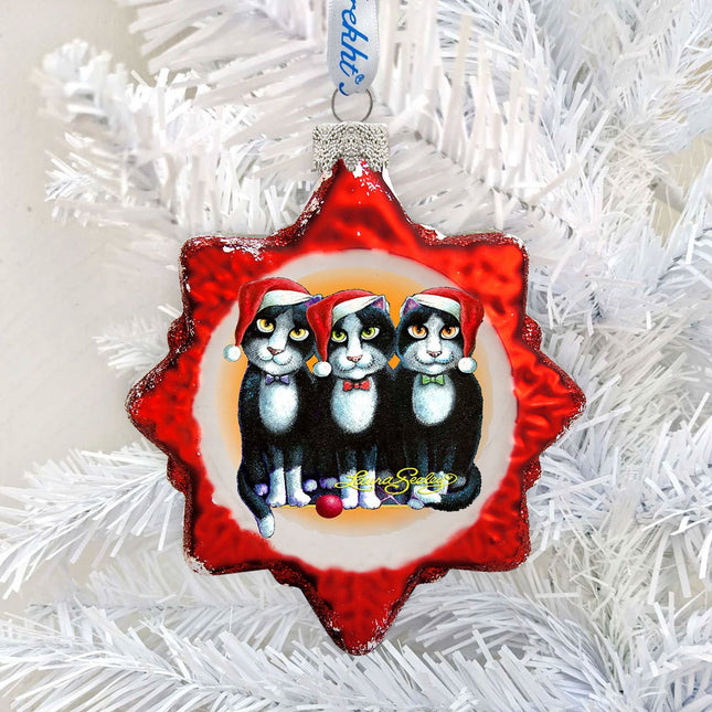 Boys Night Out Mercury Glass Ornament by Laura Seeley - Pets Dog and Cats Decor - 779215-LS-0
