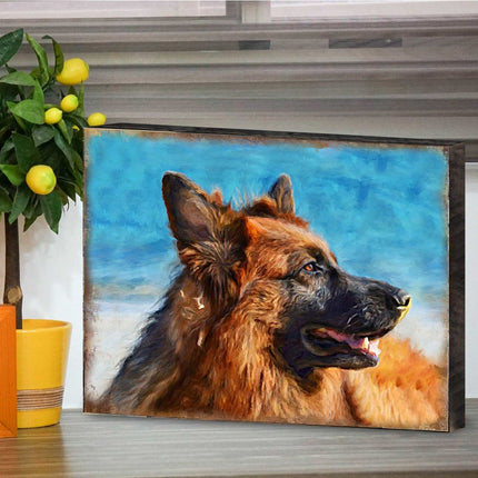 Amadeus German Shepherd Wooden Wall Art by Nature Wonders - Pets Dog and Cats Decor - 95343B-2