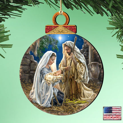 Glory to God Ball Wooden Ornaments by Gelsinger - Nativity Holiday Decor - 8021010-1722-1