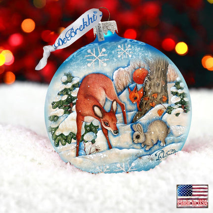 Forest Fends Ball Glass Ornament by G. DeBrekht - Wildlife Holiday Decor - 73412-1