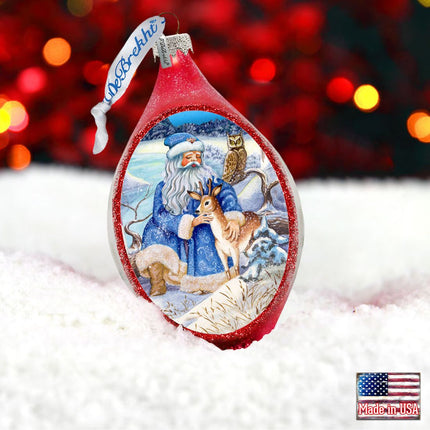 Merry Christmas Drop Glass Ornament by G. DeBrekht - Christmas Decor - 757-034-1