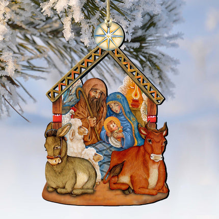 Nativity Christmas Wooden Ornaments by G. DeBrekht - Nativity Holiday Decor - 8114030-0