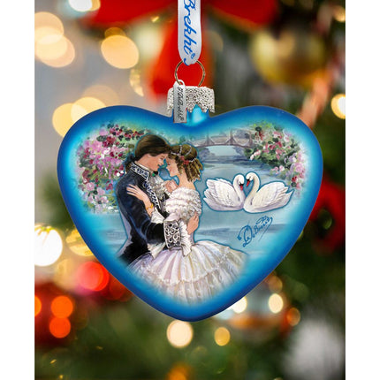 Treasure of Love Heart Glass Ornament by G. DeBrekht - Christmas Decor - 753-003-3