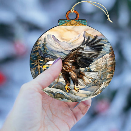Bald Eagle of Alaska Wooden Ornaments by G.Debrekht - Wildlife Holiday Decor - 870063-4