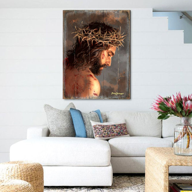 Solemn Night Jesus Wooden Wall Art by D. Gelsinger - Easter Spring Decor - 95668B-DG-0