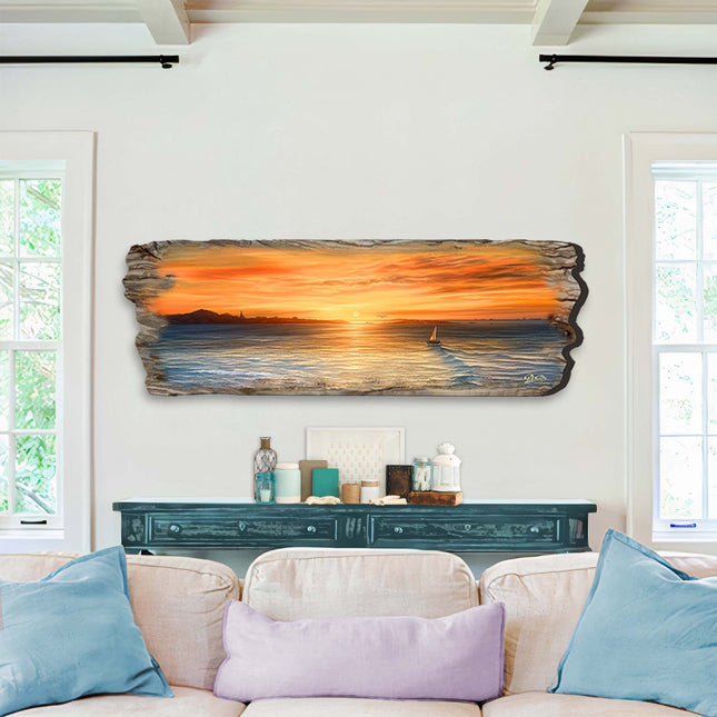Ocean Sunset Wooden Wall Art by G. DeBrekht Coastal Decor - 8491106W-0