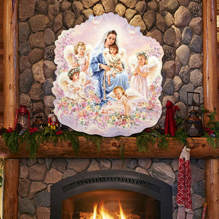 Gift of Love Angel Wreath Door Decor by D. Gelsinger - Nativity Holiday Decor - 8461031H-0108-2