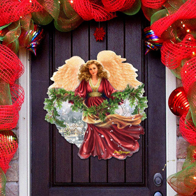 Snowfall Angel Holiday Door Decor by D. Gelsinger - Christmas Decor - 8461068H-DG-0