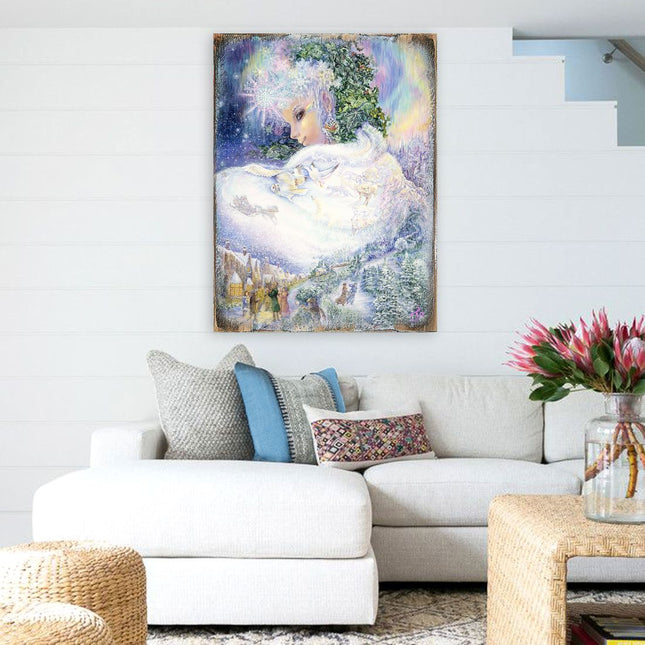 Snow Queen Fantasy Wooden Wall Art by Josephine Wall - Fantasy Decor - 852143-JW-0