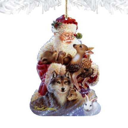 Santa Little Friends Wooden Ornaments by Gelsinger - Christmas Santa Snowman Decor - 8161012-9914-4