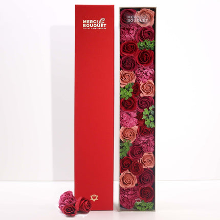 Extra Long Box - Vintage Roses Soap Flowers