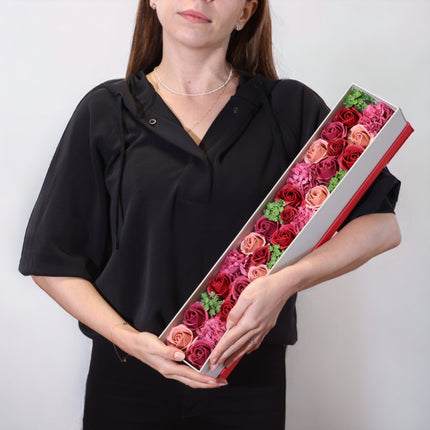 Extra Long Box - Vintage Roses Soap Flowers