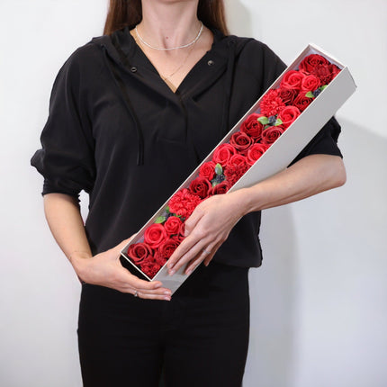 Extra Long - Classic Red Roses Soap Flowers