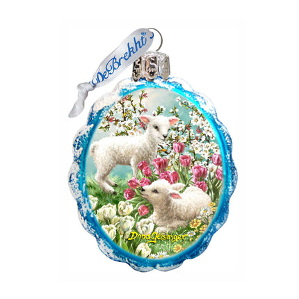 Easter Lambs Mercury Glass Ornament by D. Gelsinger - Easter Spring Decor - 778112-DG-4