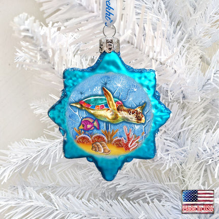 Turtle Mercury Glass Ornament by G. DeBrekht - Coastal Holiday Decor - 775479-1