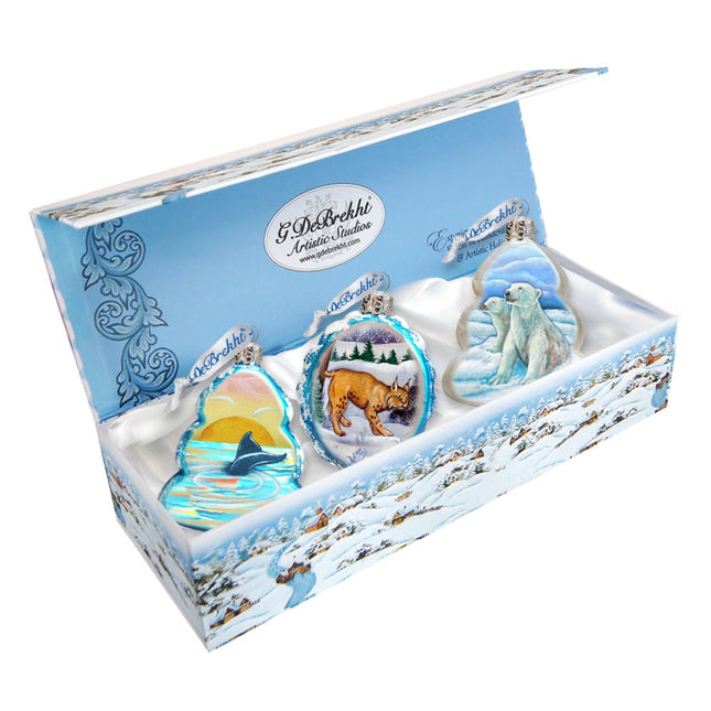 Mercury Glass Ornaments by G. DeBrekht - Wildlife Holiday Decor - 770115S3-0