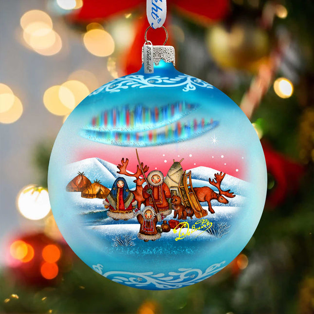 Northern Light Ball Glass Ornament by G. DeBrekht - Christmas Santa Snowman Décor - 73418-0